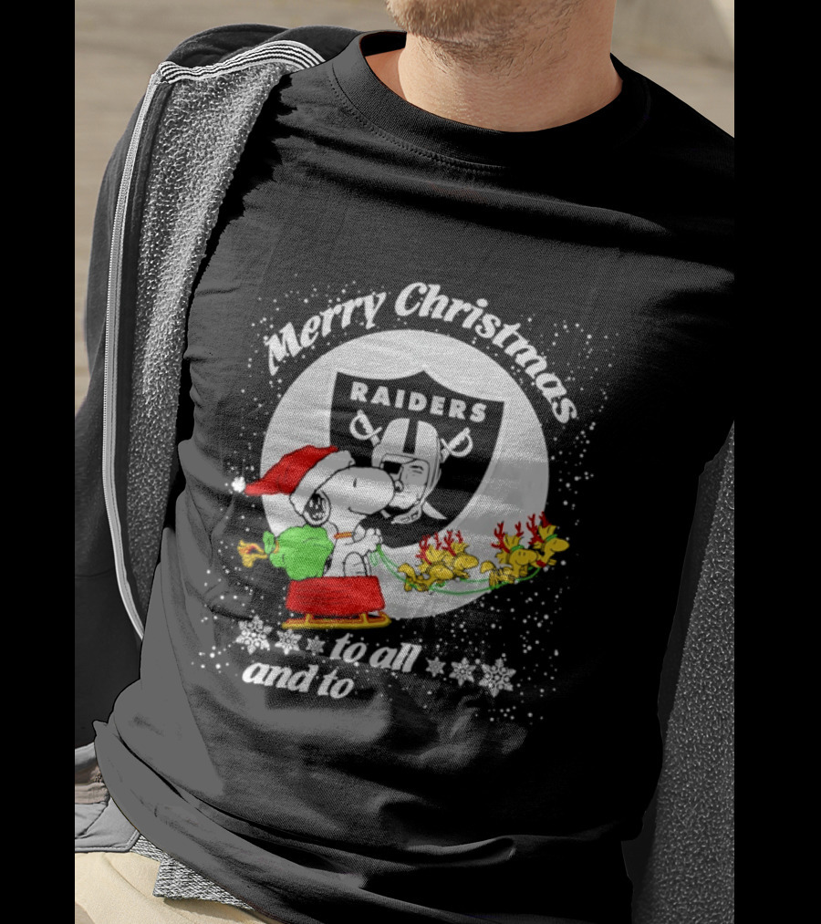 Merry Christmas Raiders Snoopy Santa Reindeer T-Shirt