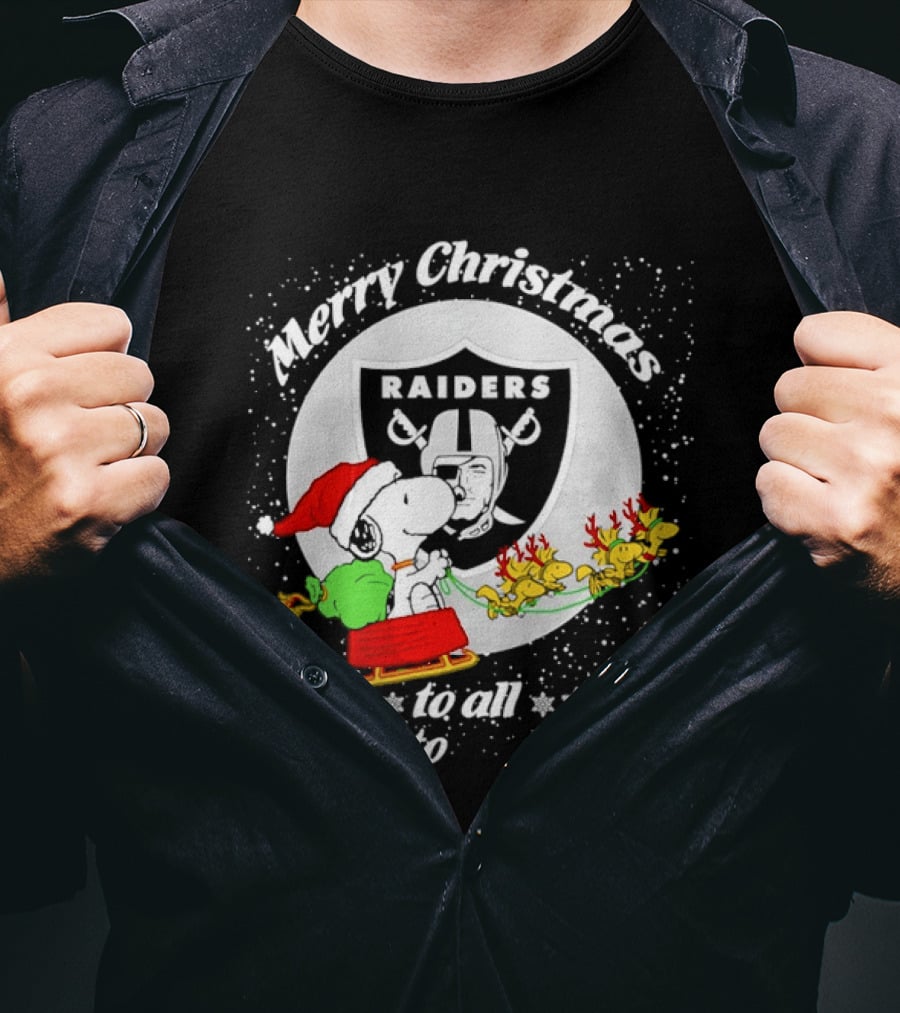 Merry Christmas Raiders Snoopy Santa Reindeer T-Shirt