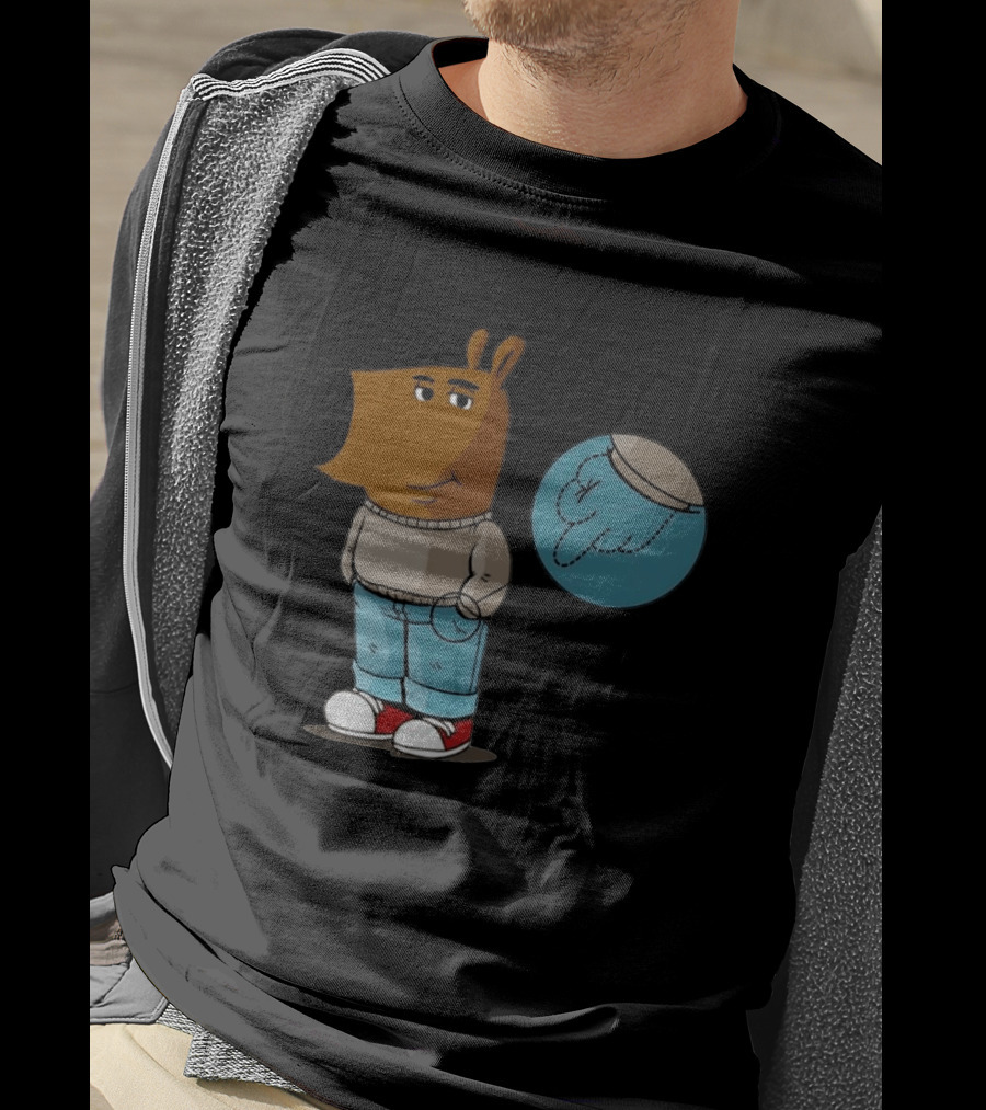 Chill Guy Middle Finger Bear Sweater Jeans Casual T-Shirt