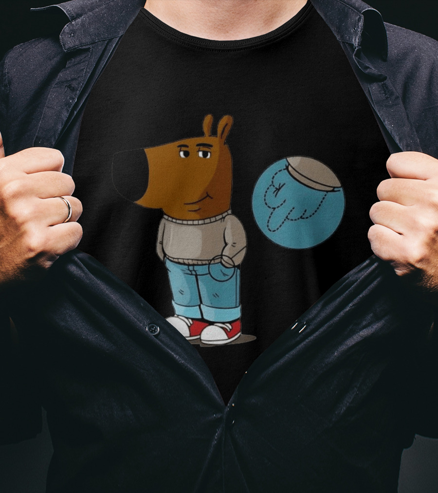 Chill Guy Middle Finger Bear Sweater Jeans Casual T-Shirt