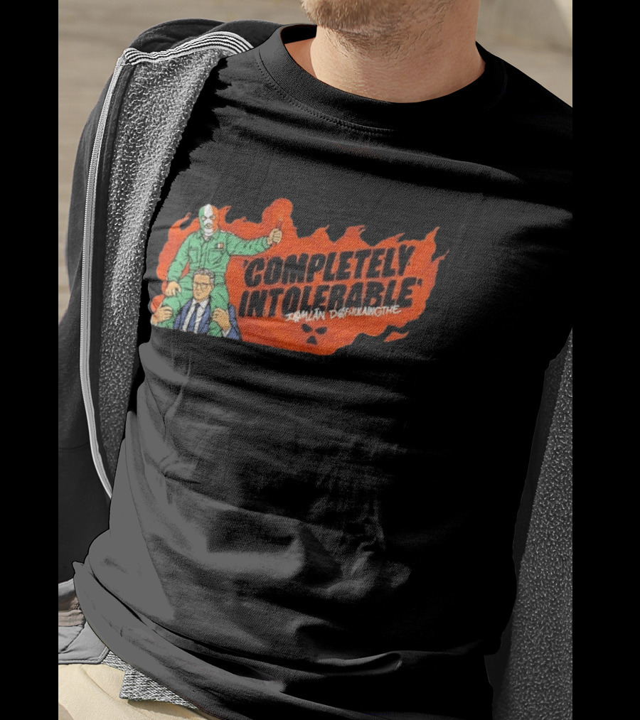 Completely Intolerable Iømlán Døfhulaingthe Flame Background Masked Man Suit And Tie T-Shirt