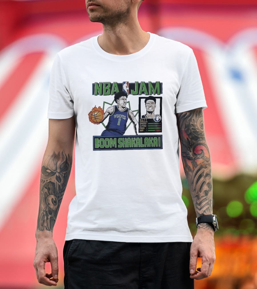 NBA Jam Minnesota Timberwolves Wolves Ball Boom Shakalaka T-Shirt