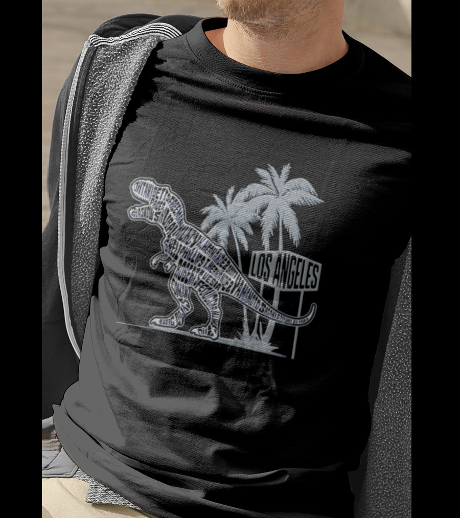 Los Angeles Dodgers Dinosaur Names Palm Trees T-Shirt