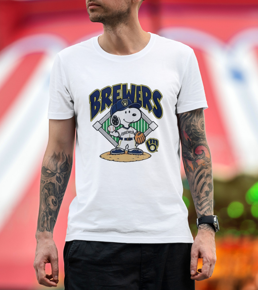 Brewers Snoopy Baseball Take October Milwaukee MLB T-Shirt