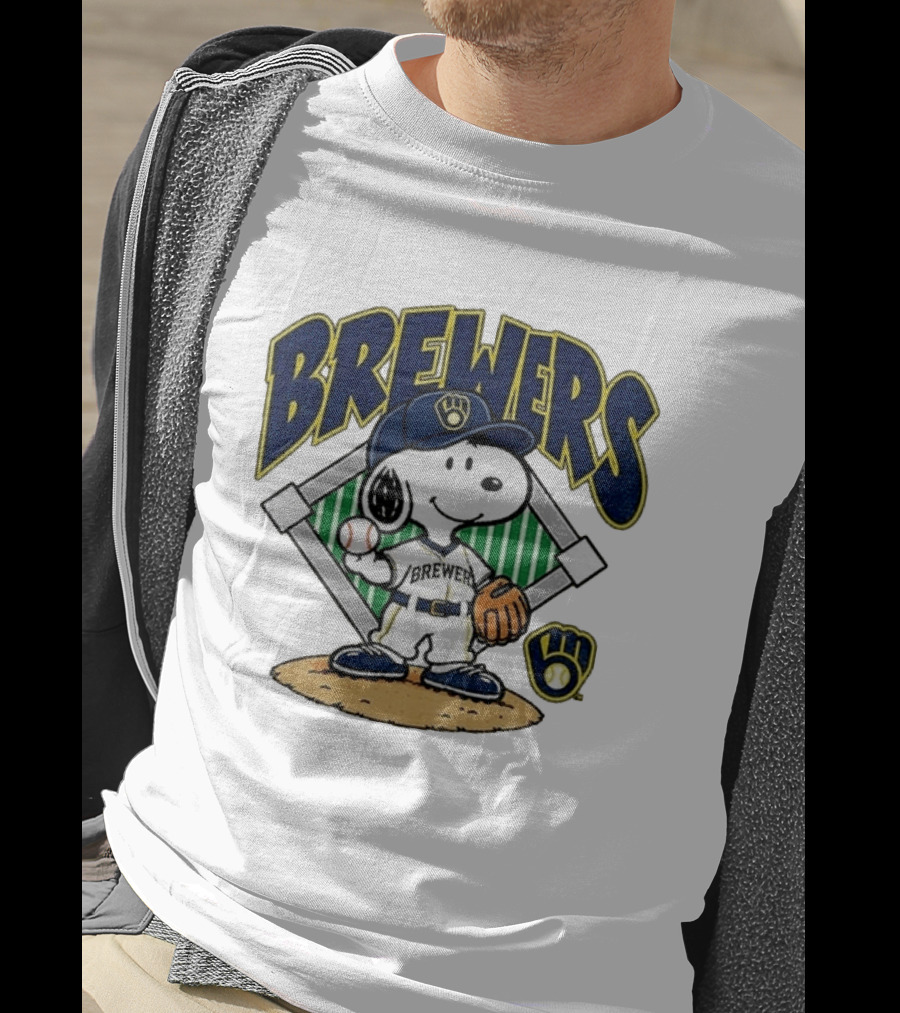 Brewers Snoopy Baseball Take October Milwaukee MLB T-Shirt