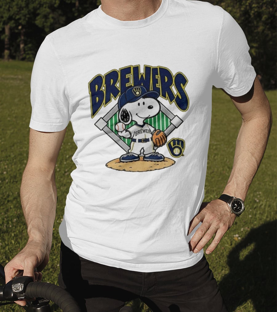 Brewers Snoopy Baseball Take October Milwaukee MLB T-Shirt
