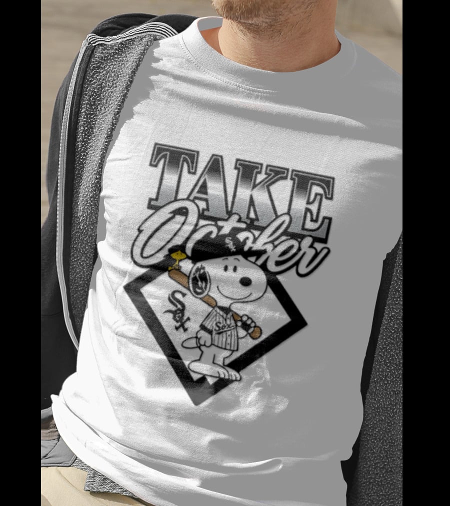 Snoopy Take October Chicago White Sox MLB Baseball Postseason Cartoon T-Shirt