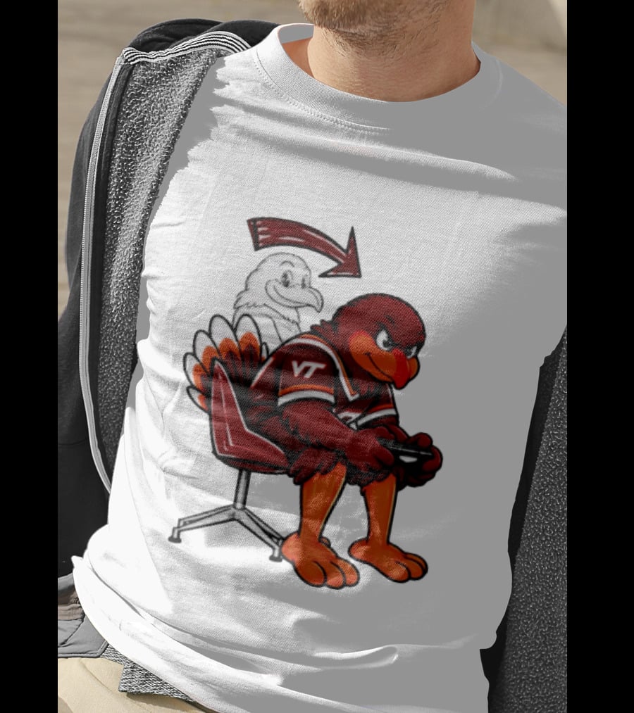 Virginia Tech Hokies Turkey Playing Video Game NCAAF Team Spirit T-Shirt