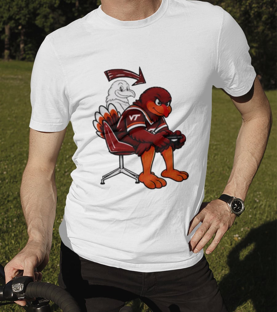 Virginia Tech Hokies Turkey Playing Video Game NCAAF Team Spirit T-Shirt