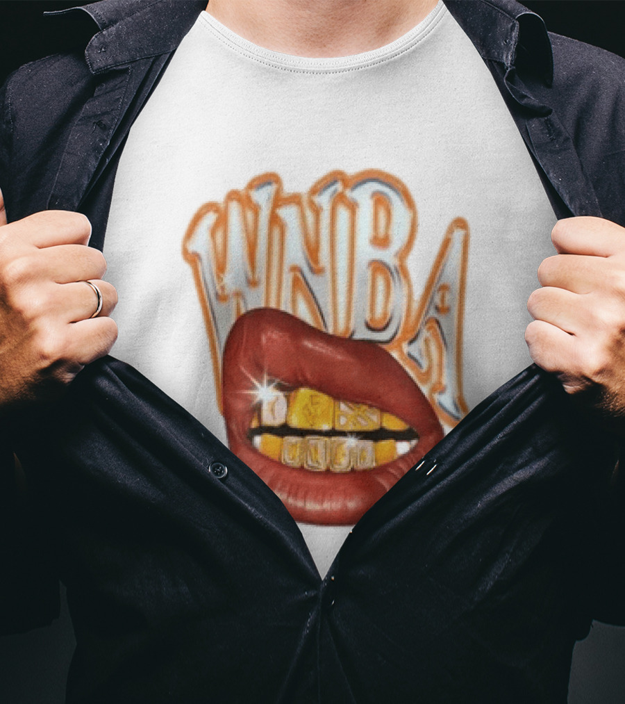 WNBA Lips Gold Grillz Basketball T-Shirt