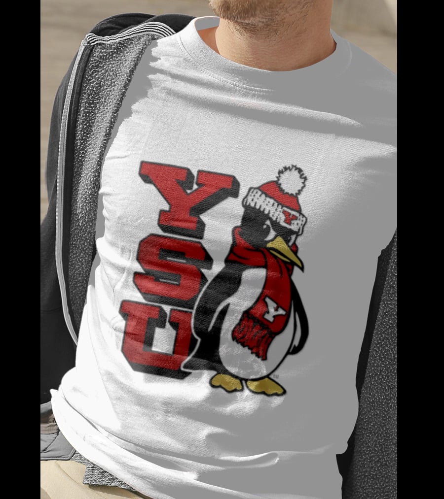 Youngstown State University YSU Penguin Winter Hat Scarf T-Shirt