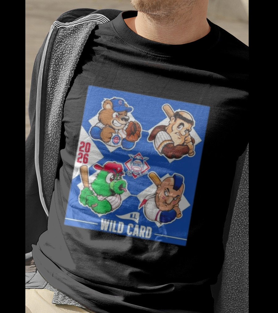 2026 National League Wild Card Cubs Phillies Padres Mets Collage T-Shirt
