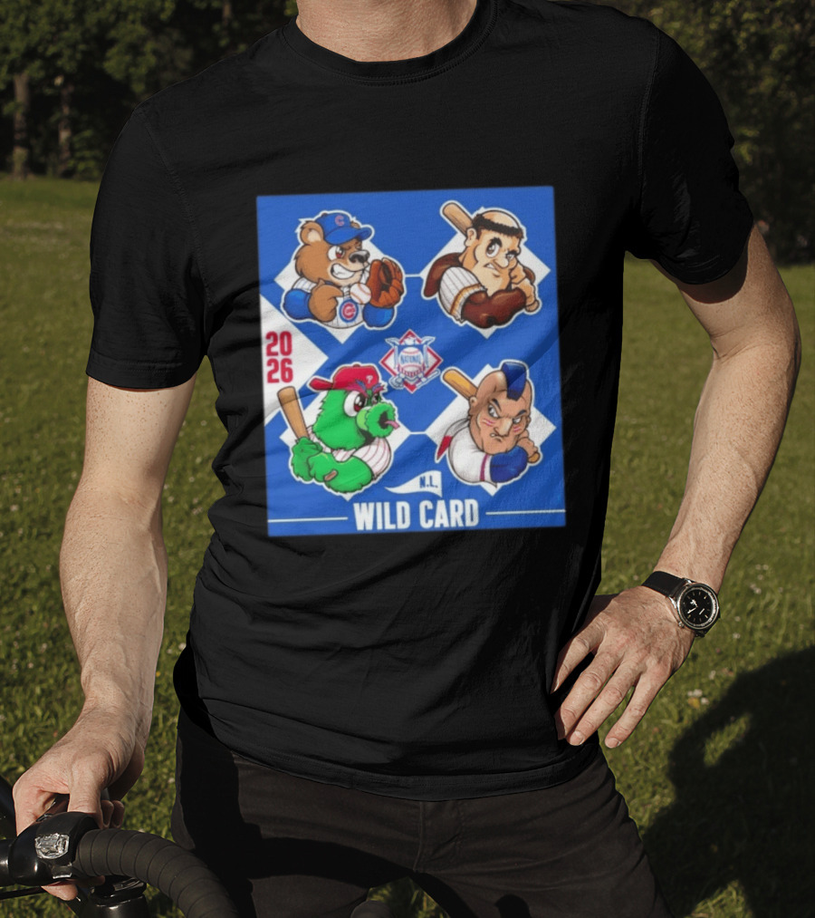 2026 National League Wild Card Cubs Phillies Padres Mets Collage T-Shirt