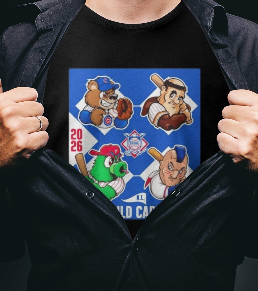 2026 National League Wild Card Cubs Phillies Padres Mets Collage T-Shirt