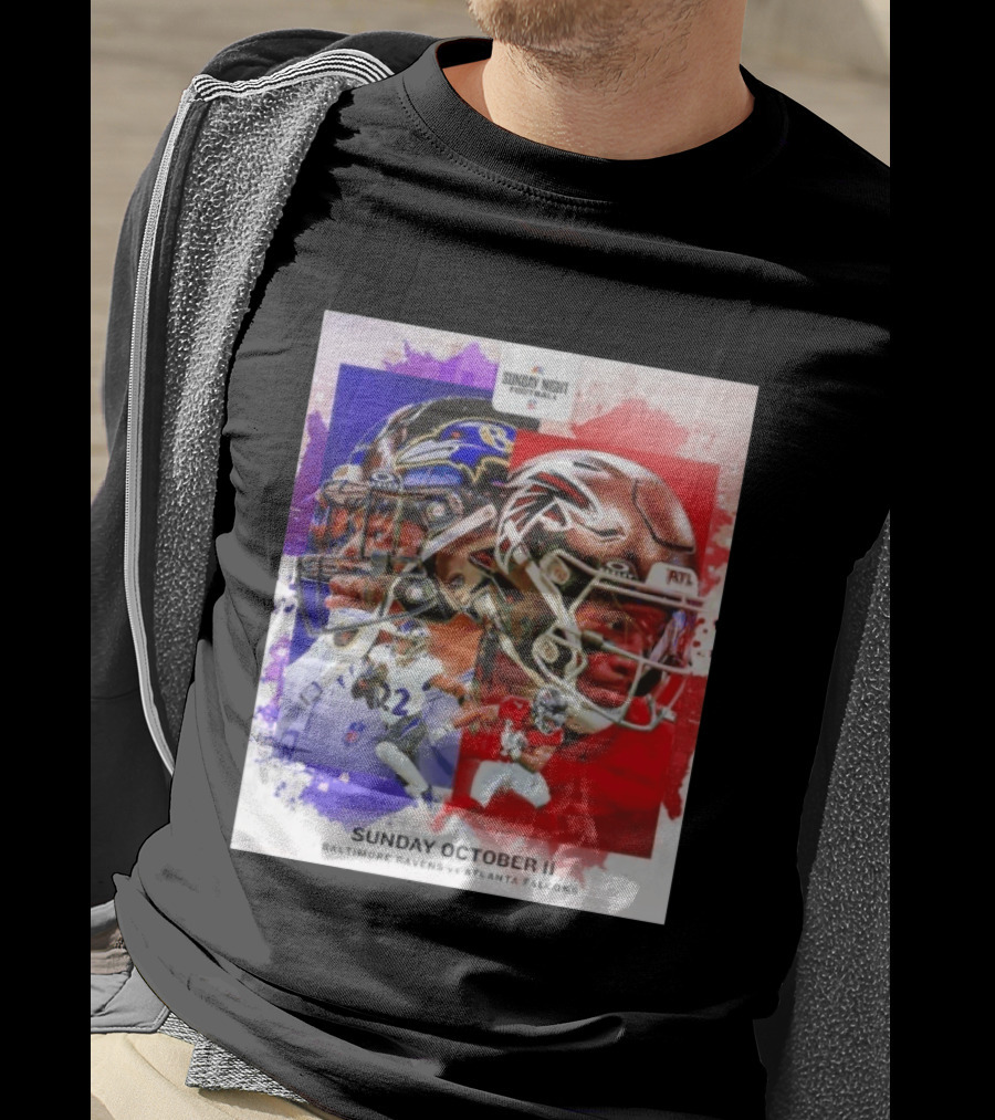 Sunday Night Football October 11 Baltimore Ravens Vs Atlanta Falcons NFL Matchup T-Shirt