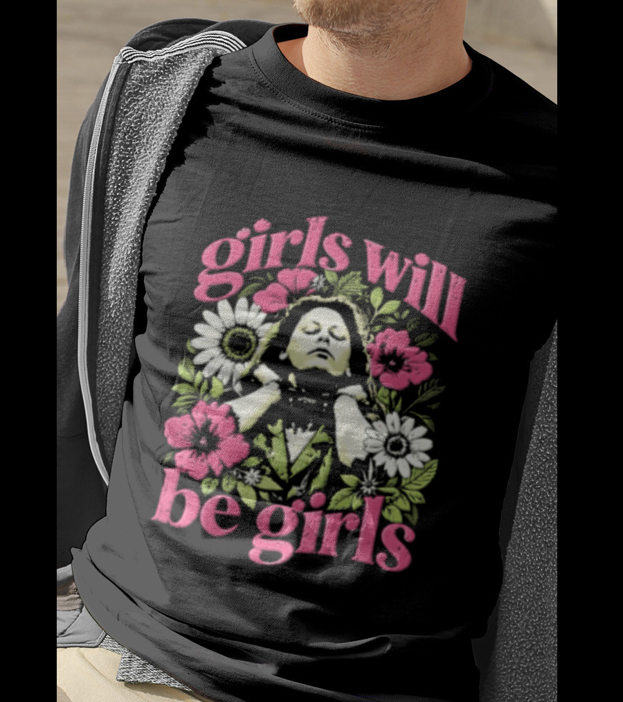 Girls Will Be Girls Linda Blair Floral Head Back T-Shirt