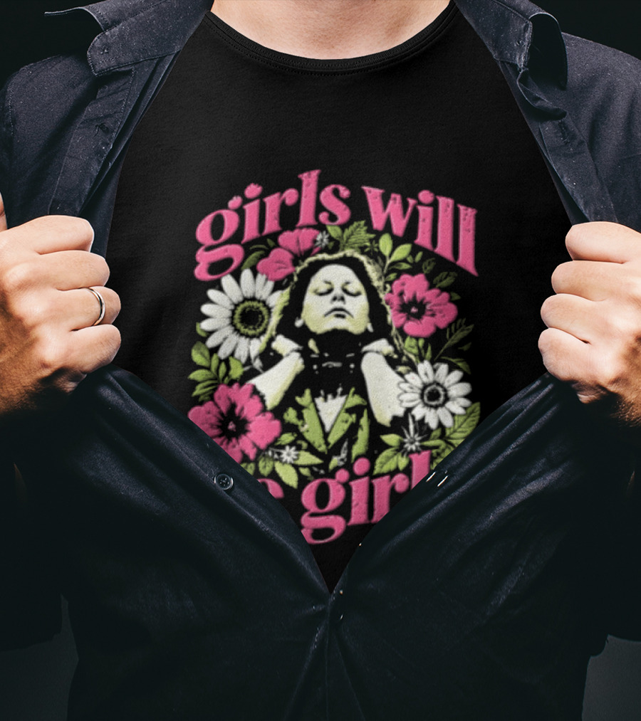 Girls Will Be Girls Linda Blair Floral Head Back T-Shirt