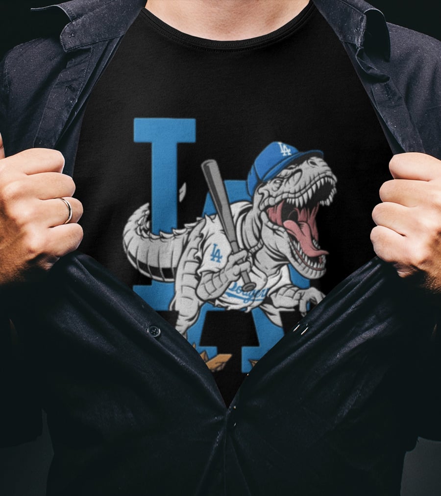 Los Angeles Dodgers Dinosaur Collaboration With LA Baseball Team T-Shirt