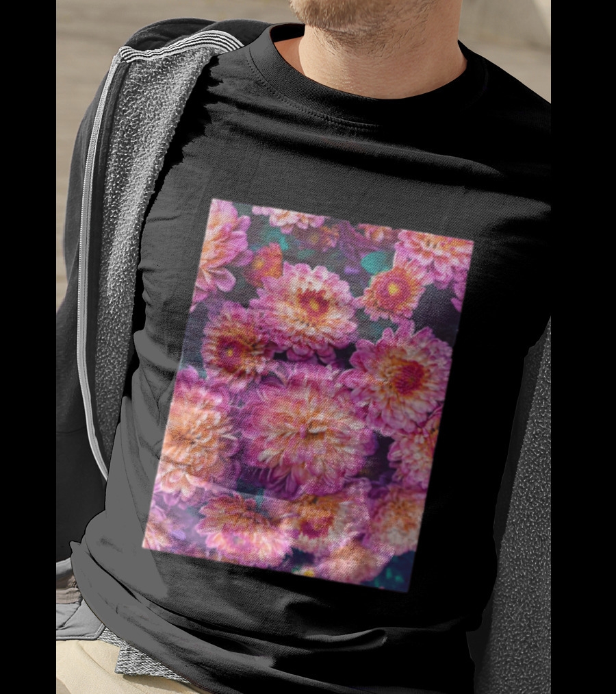 Many Pink And Orange Chrysanthemum Flowers In Full Bloom T-Shirt