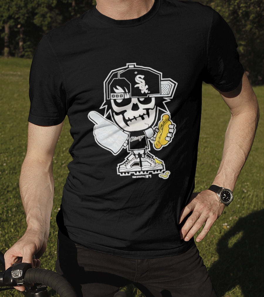 Chicago White Sox Skeleton No 1 Foam Finger Hot Dog Cap T-Shirt