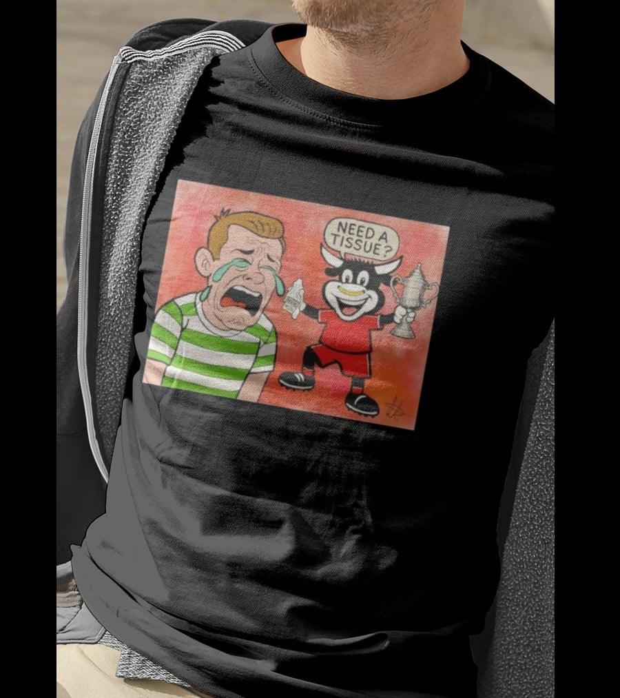 Need A Tissue Aberdeen FC Taunting Crying Celtic Cartoon Trophy T-Shirt