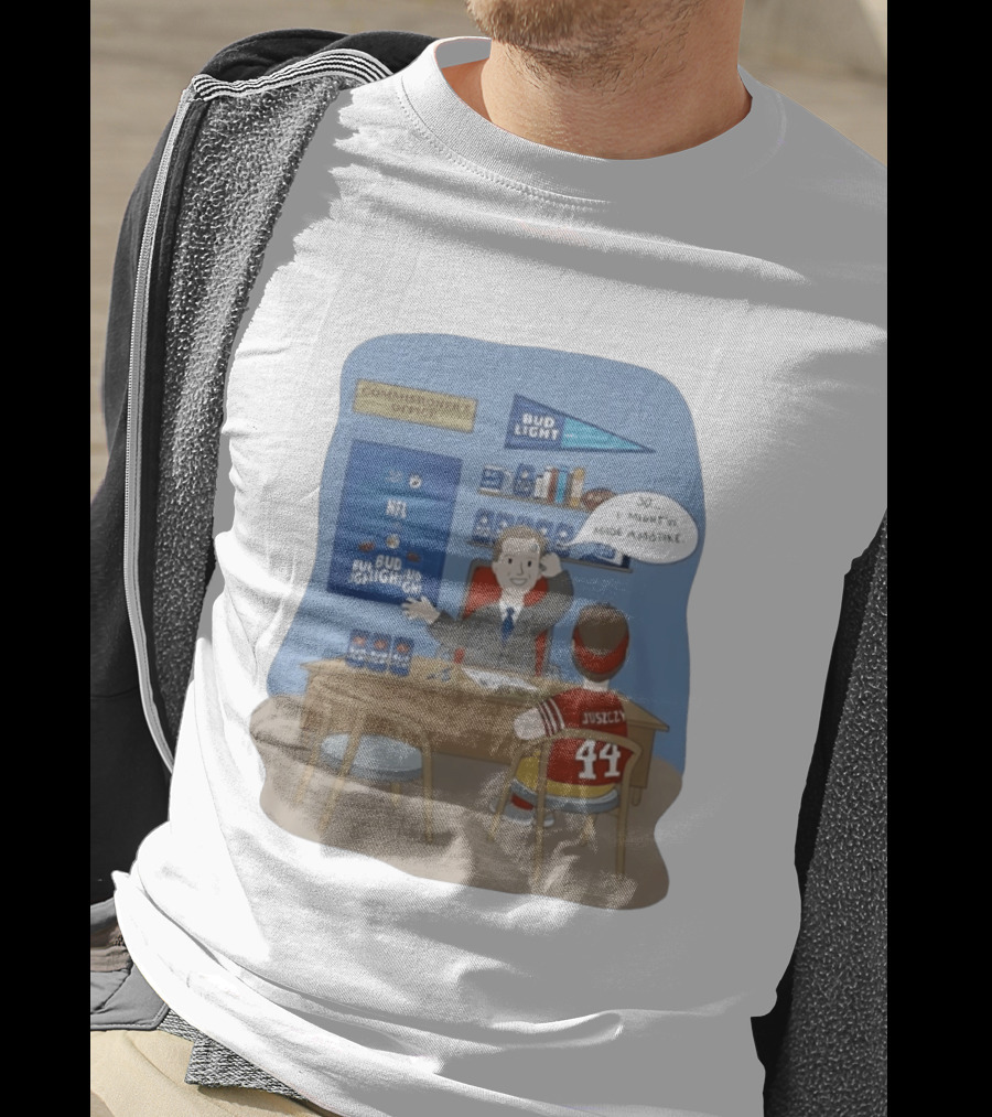 Kyle Juszczyk 44 Roger Goodell NFL Bud Light Mistake In Commissioner's Office T-Shirt