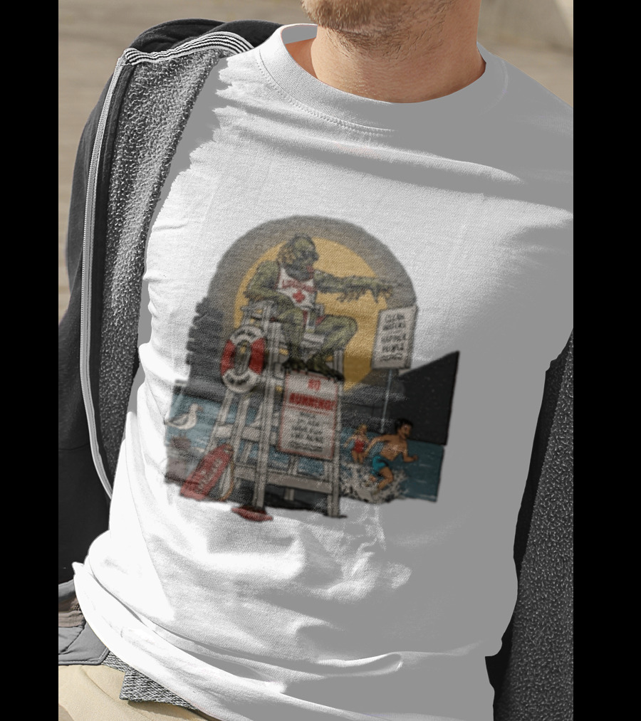 Lifeguard Creature No Running Walk Splash Stay Alive Clean Waters Happy People T-Shirt