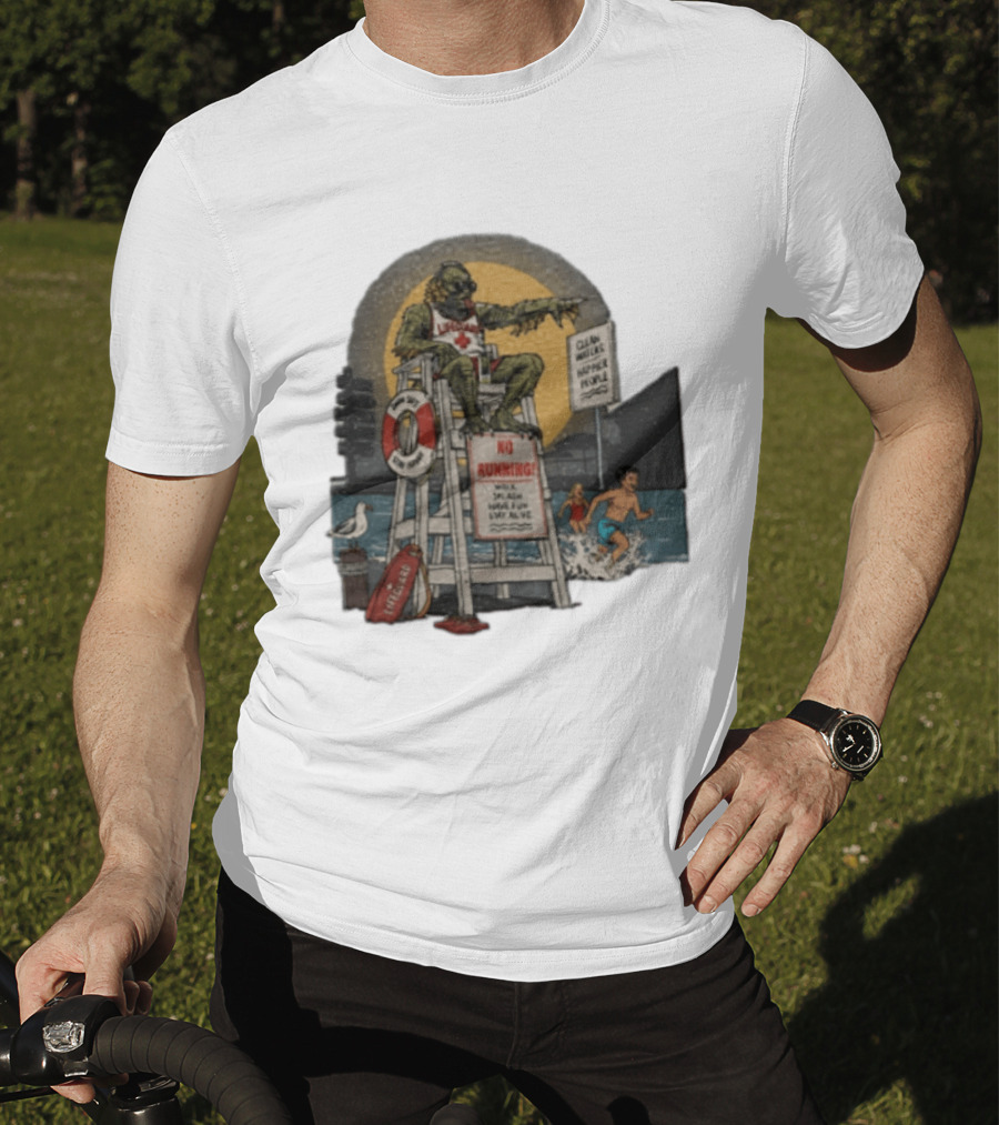 Lifeguard Creature No Running Walk Splash Stay Alive Clean Waters Happy People T-Shirt