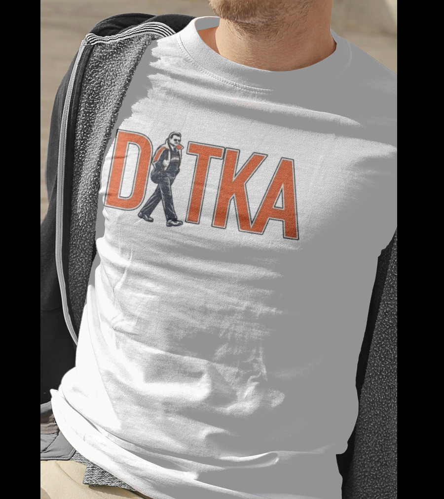 Mike Ditka Chicago Bears Ditka Wordmark Walking Sideline T-Shirt