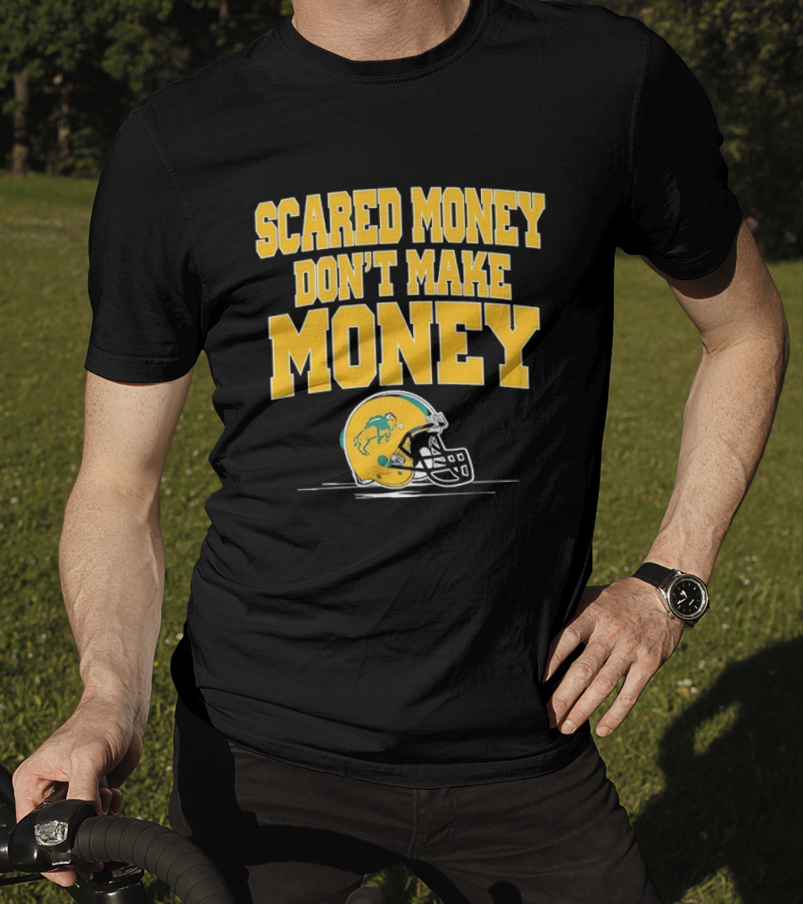 Scared Money Don't Make Money Buffalo Helmet Football T-Shirt