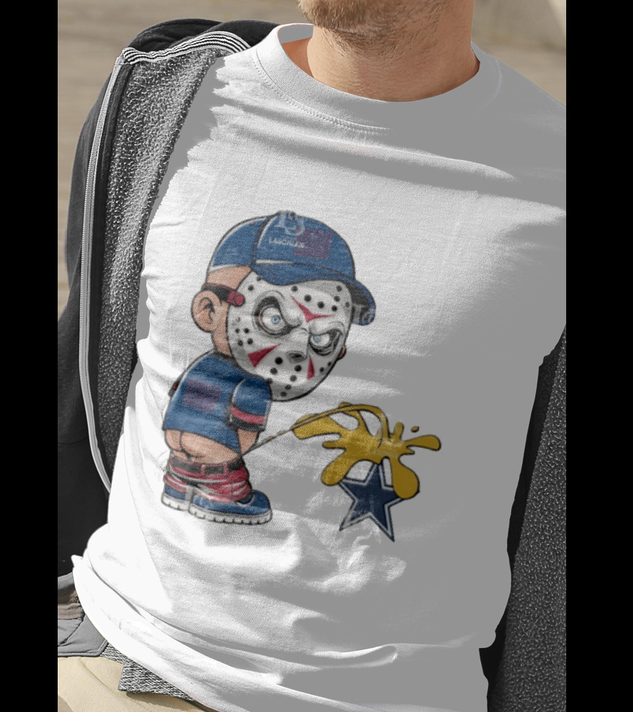 New York Giants Jason Voorhees Piss On Dallas Cowboys T-Shirt