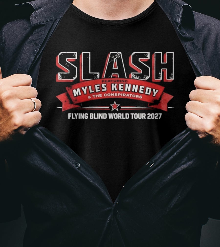 Slash Myles Kennedy & The Conspirators Flying Blind World Tour 2027 Star T-Shirt