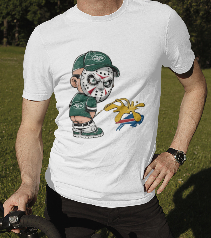 New York Jets Jason Voorhees Pissing On Buffalo Bills T-Shirt