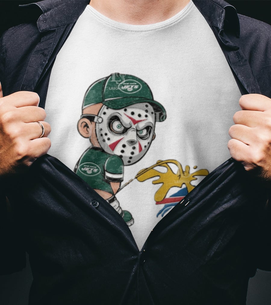 New York Jets Jason Voorhees Pissing On Buffalo Bills T-Shirt