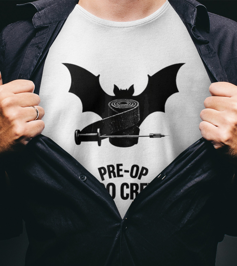 Halloween Pre Op Boo Crew Bat Syringe Nurse T-Shirt