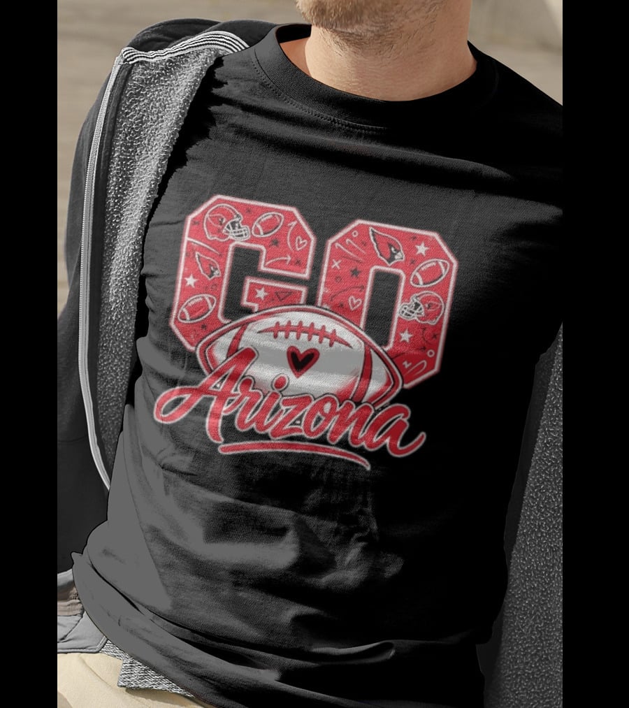 Arizona Cardinals Football Heart Go Fan Spirit T-Shirt