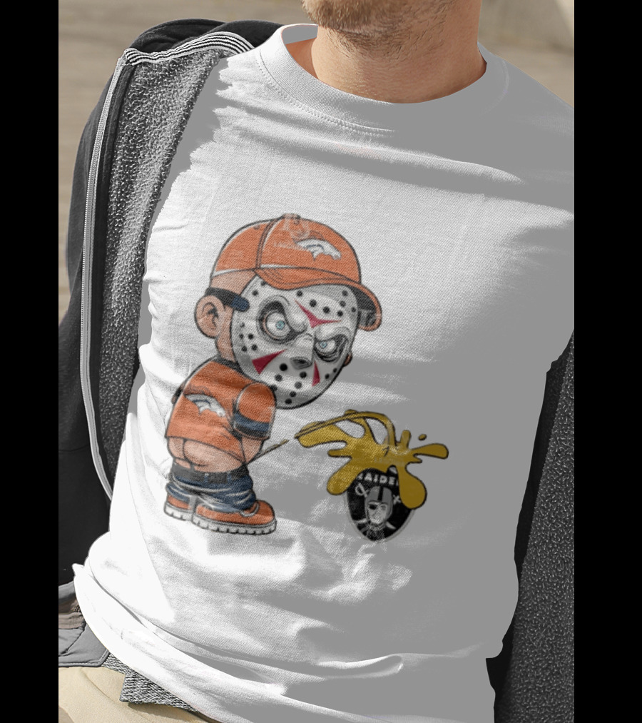 Denver Broncos Jason Voorhees Urinating On Las Vegas Raiders T-Shirt