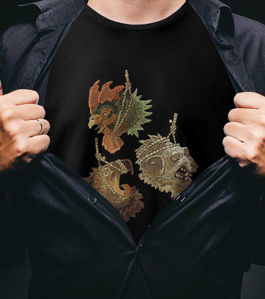 Three Severed Animal Heads With Nooses Vivid T-Shirt