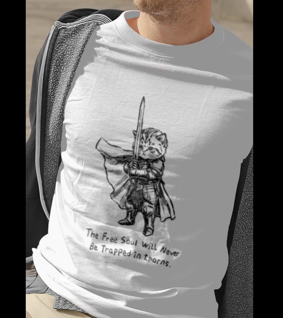 The Free Soul Will Never Be Trapped In Frames Raccoon Warrior T-Shirt