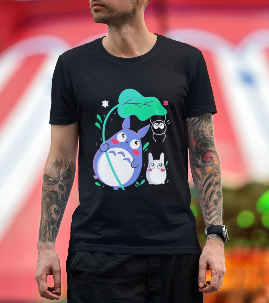 My Neighbor Totoro Soot Sprite Leaf Art Studio Ghibli Characters T-Shirt