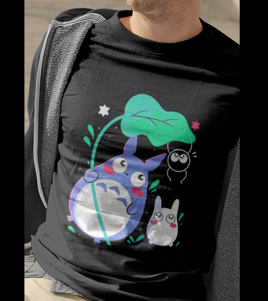 My Neighbor Totoro Soot Sprite Leaf Art Studio Ghibli Characters T-Shirt