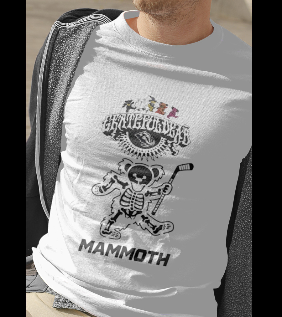 Grateful Dead Dancing Bear Skeleton Mammoth Hockey T-Shirt