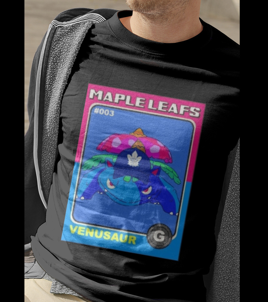 Venusaur Toronto Maple Leafs 003 Trading Card Blue Hat Edition T-Shirt