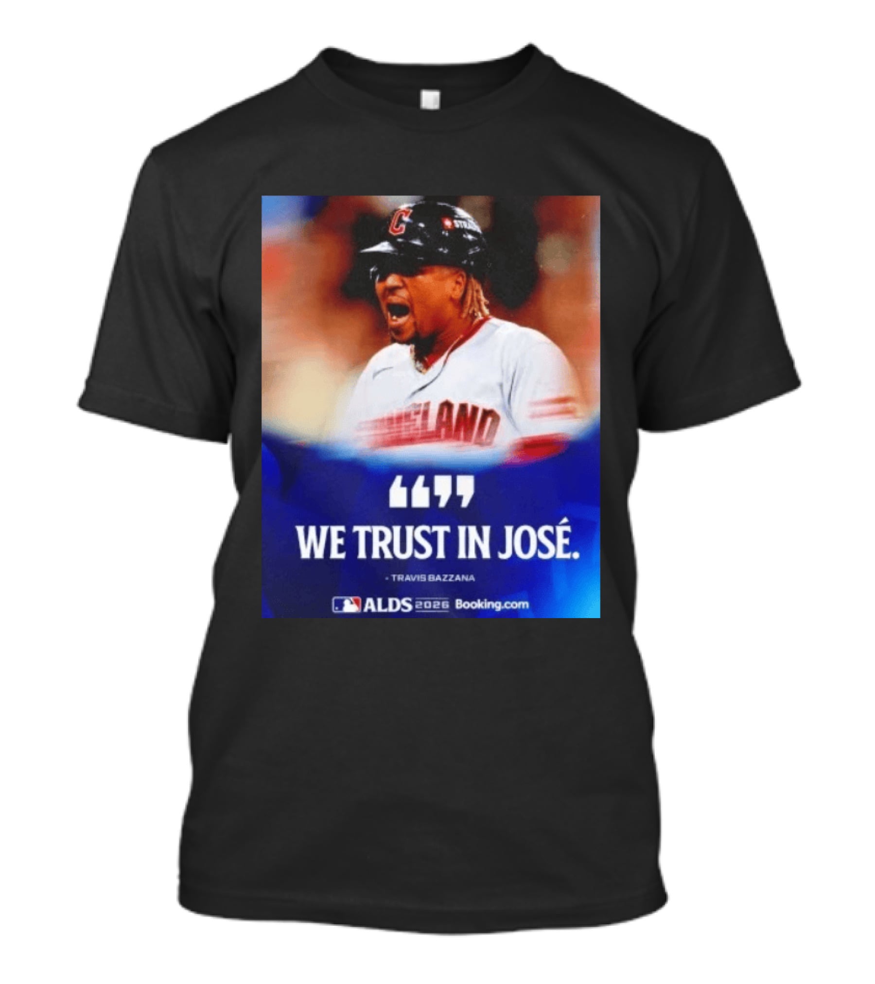 José Ramírez Cleveland Guardians We Trust In José Travis Bazzana ALDS 2026 T-Shirt