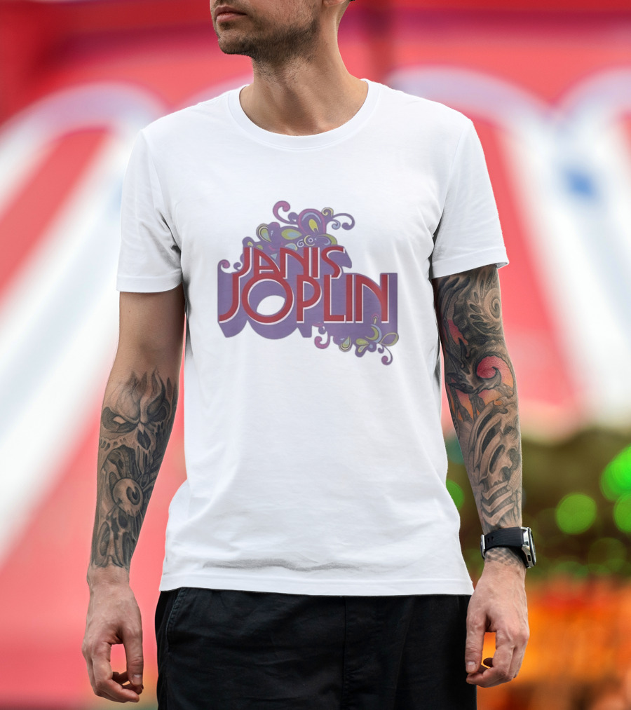 Janis Joplin Psychedelic Floral Rock Music T-Shirt
