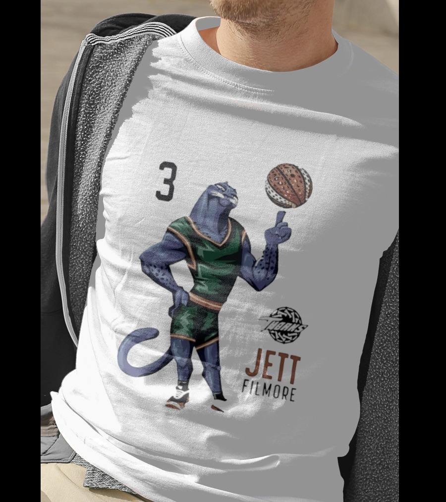 Jett Filmore Tharks Number 3 Basketball Player Panther T-Shirt