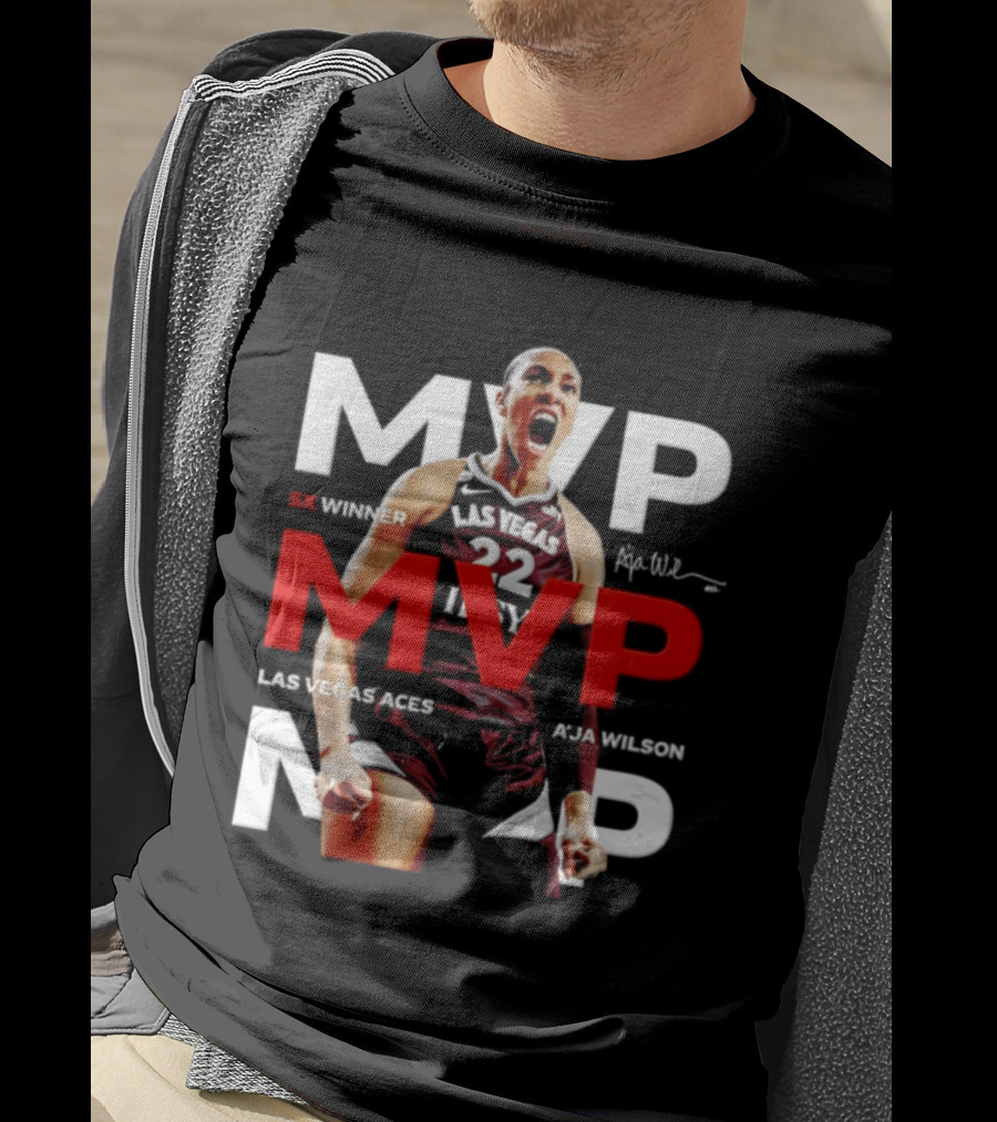 Las Vegas Aces A'ja Wilson 5X MVP Winner T-Shirt
