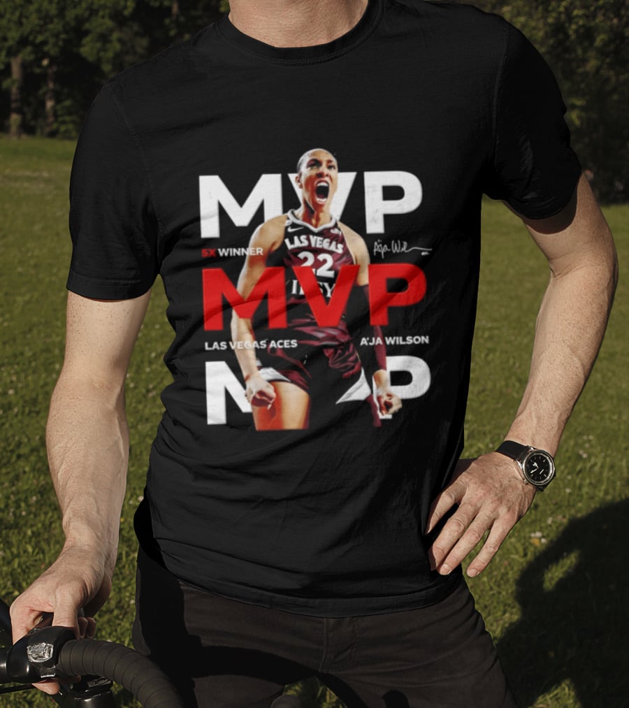 Las Vegas Aces A'ja Wilson 5X MVP Winner T-Shirt