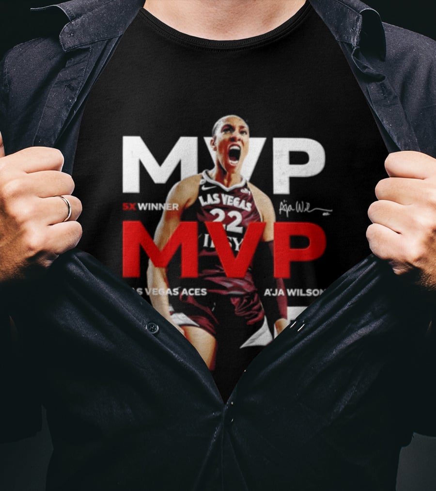 Las Vegas Aces A'ja Wilson 5X MVP Winner T-Shirt
