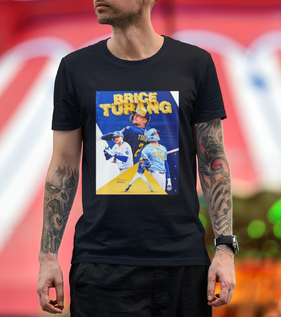 Brice Turang Milwaukee Brewers MLB Player Collage T-Shirt